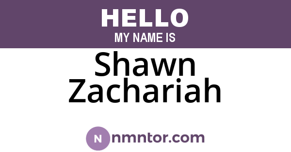 Shawn Zachariah