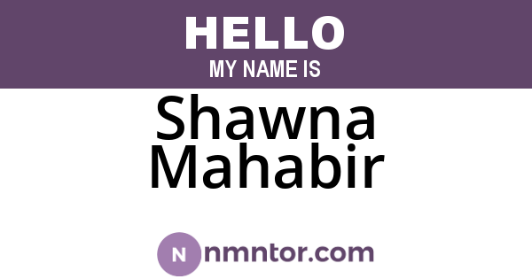 Shawna Mahabir