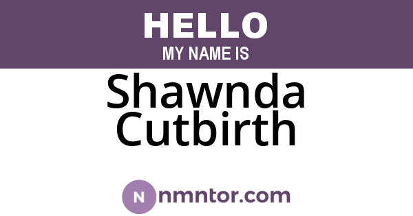 Shawnda Cutbirth