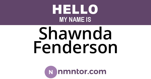 Shawnda Fenderson