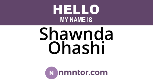 Shawnda Ohashi