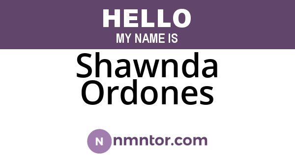 Shawnda Ordones