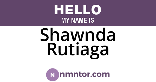 Shawnda Rutiaga