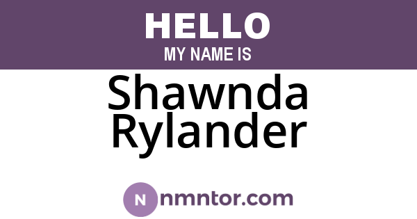 Shawnda Rylander