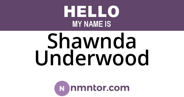Shawnda Underwood