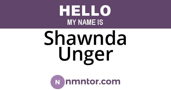 Shawnda Unger