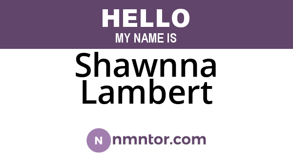 Shawnna Lambert