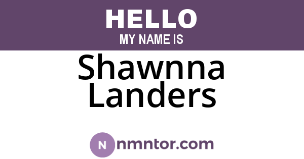 Shawnna Landers