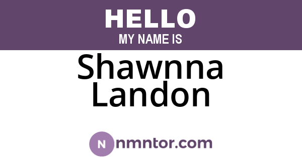 Shawnna Landon