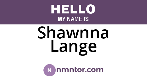 Shawnna Lange