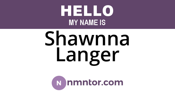 Shawnna Langer