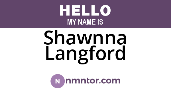 Shawnna Langford