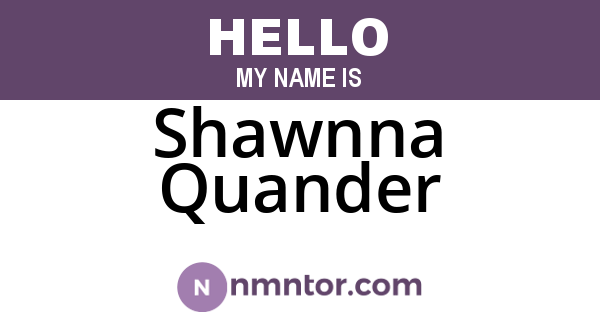 Shawnna Quander