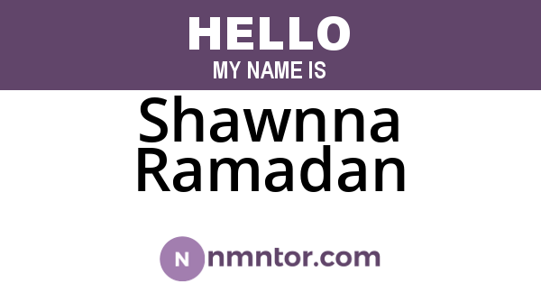 Shawnna Ramadan