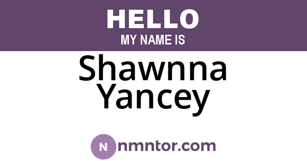 Shawnna Yancey