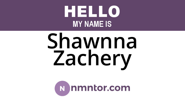 Shawnna Zachery
