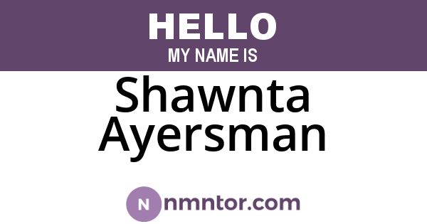 Shawnta Ayersman