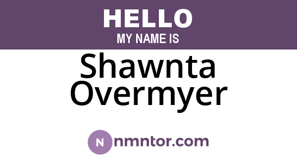 Shawnta Overmyer