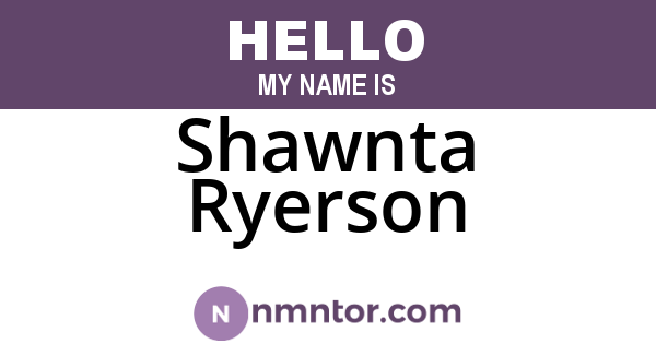 Shawnta Ryerson