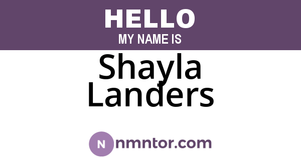 Shayla Landers