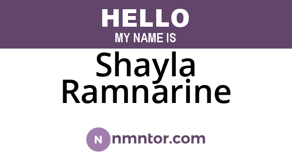 Shayla Ramnarine