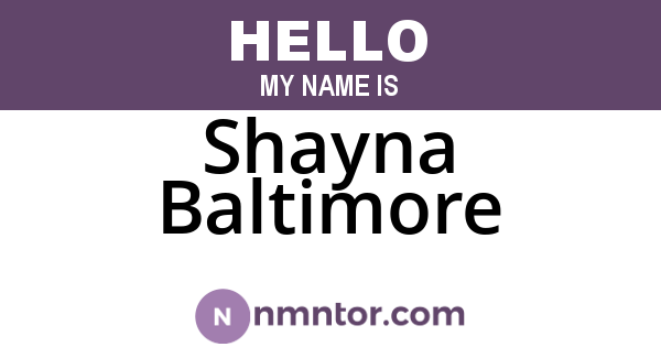 Shayna Baltimore