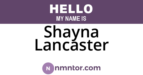 Shayna Lancaster