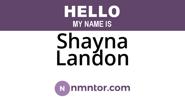 Shayna Landon