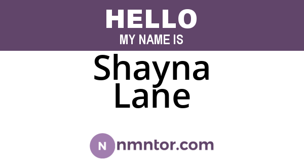 Shayna Lane