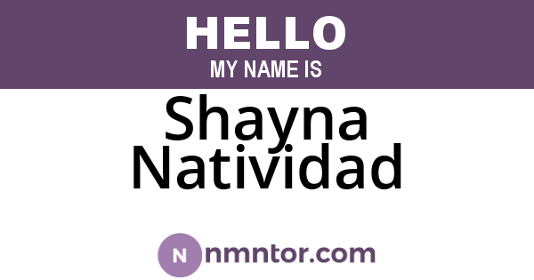Shayna Natividad