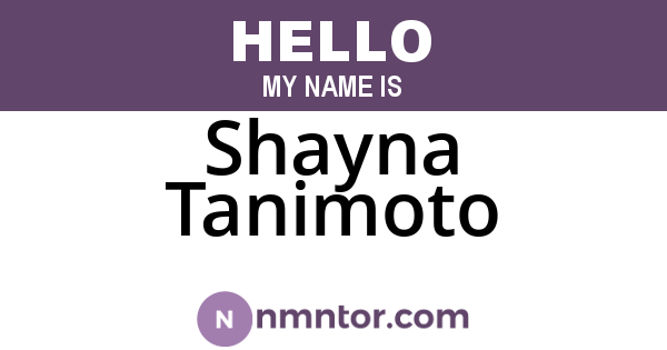 Shayna Tanimoto