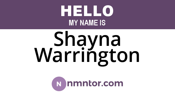 Shayna Warrington