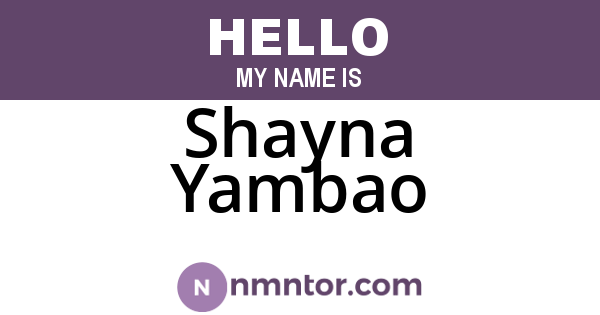 Shayna Yambao