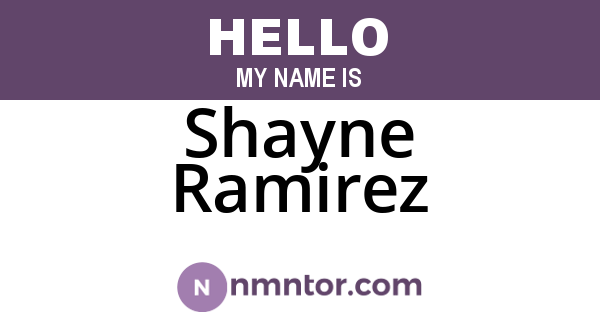 Shayne Ramirez