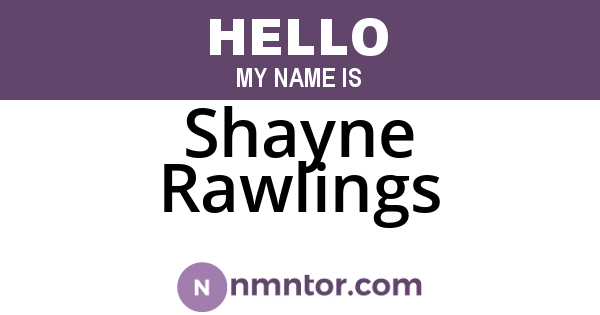 Shayne Rawlings