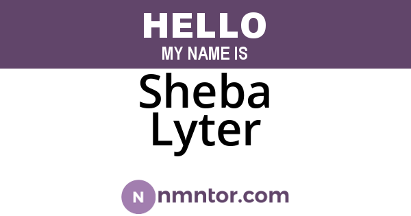 Sheba Lyter