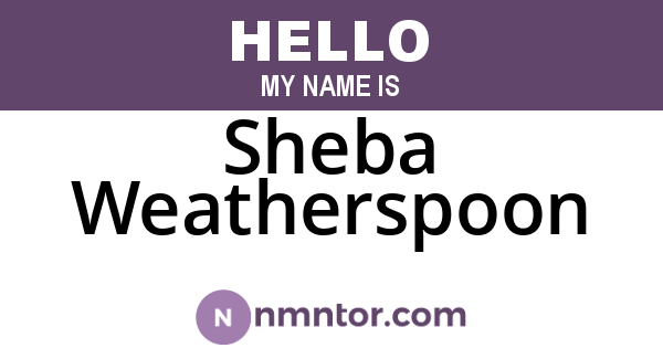 Sheba Weatherspoon
