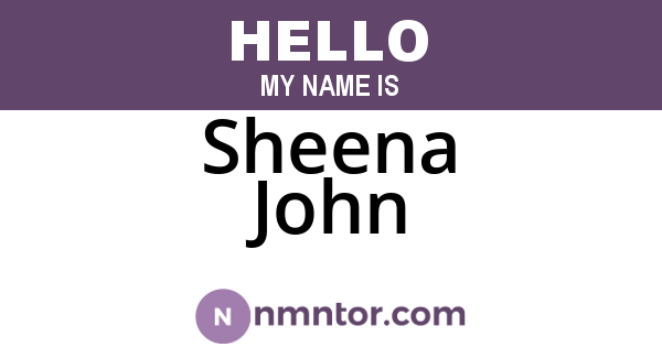 Sheena John