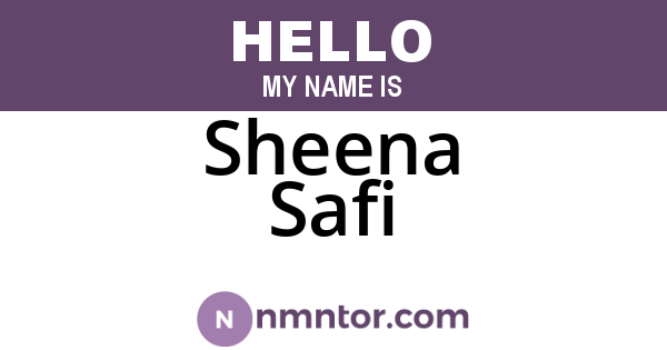 Sheena Safi