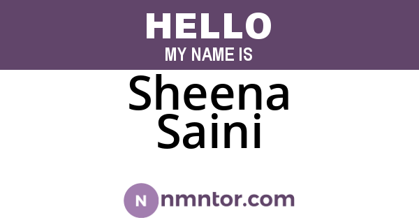 Sheena Saini