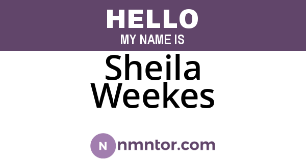Sheila Weekes