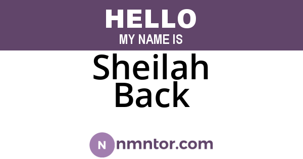 Sheilah Back