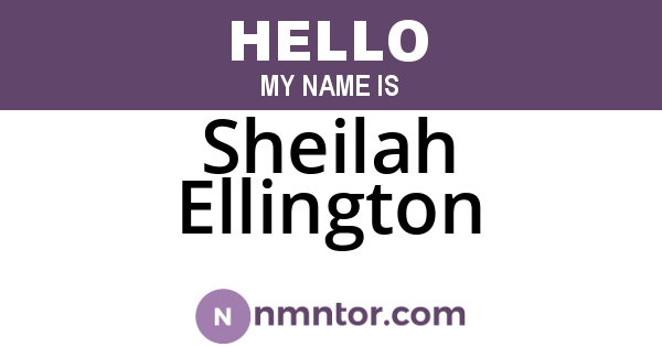 Sheilah Ellington
