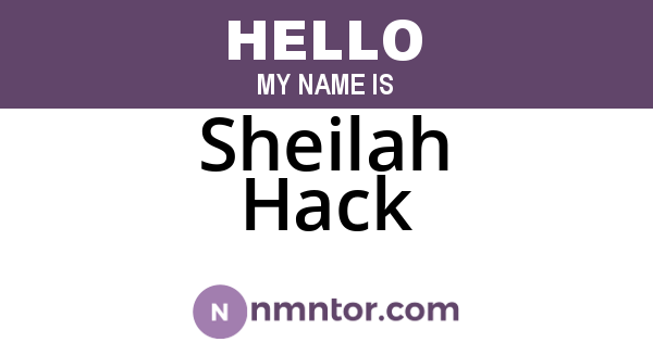 Sheilah Hack
