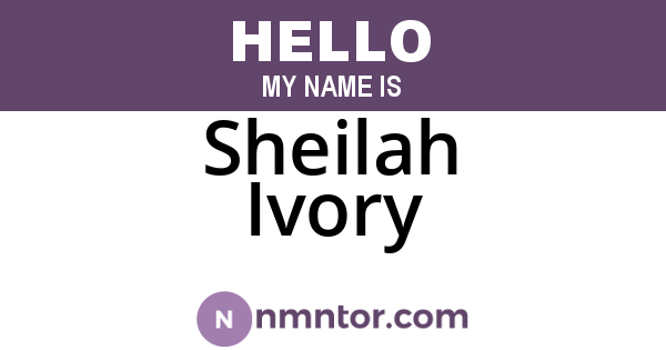 Sheilah Ivory