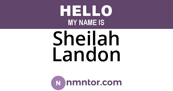 Sheilah Landon