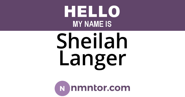 Sheilah Langer
