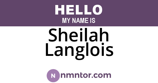 Sheilah Langlois