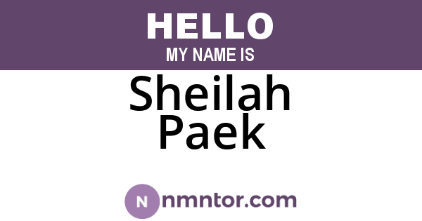 Sheilah Paek