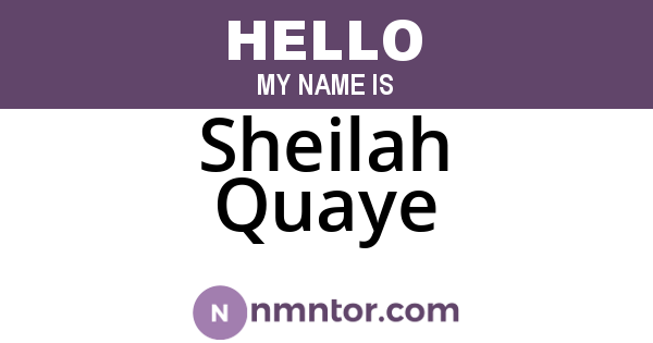 Sheilah Quaye